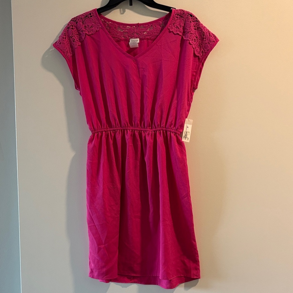 Hot pink lace dress